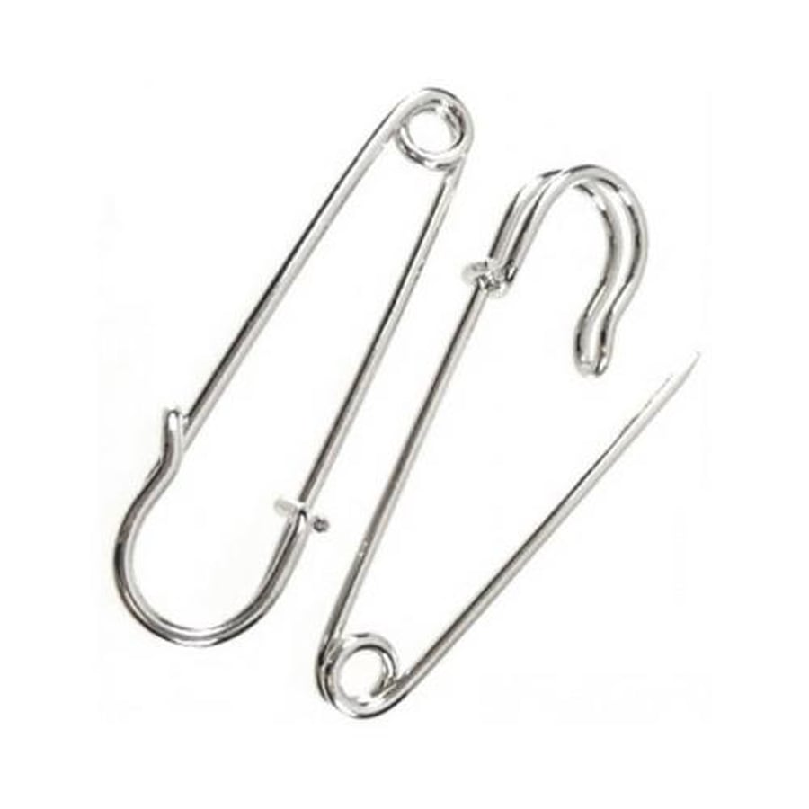 Iron Kilt Pins - Antique Silver, 50mm - Pack of 10x - Durable Findings for Jewel