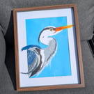 'Crags Heron' Lino Print 