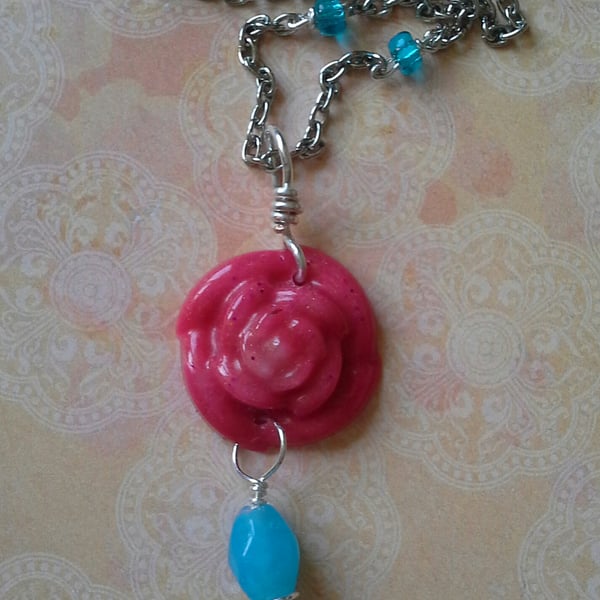 Resin Rose Necklace