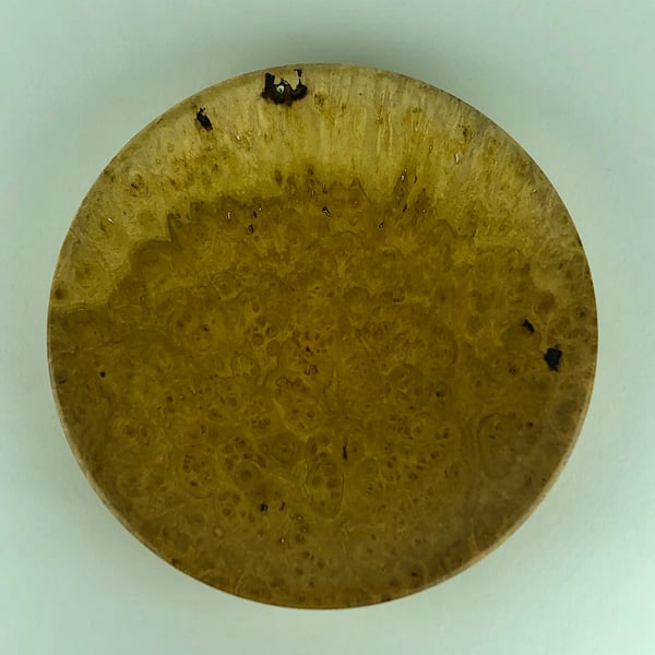 Amboyna Burr Wood Bowl - Shallow Decorative Dish No. 733