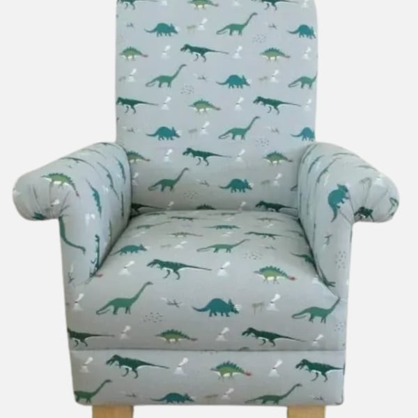 Kids Chair Sophie Allport Dinosaurs Fabric Children's Armchair Green Grey Boys 