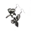 Magpie earrings, mismatched two for joy bird earrings on steel wires