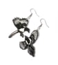Magpie earrings, mismatched two for joy bird earrings on steel wires - Image 1