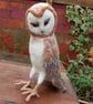 Needle felt owl, collectable animal sculpture ornament or decoration - Barn Owl - Image 5