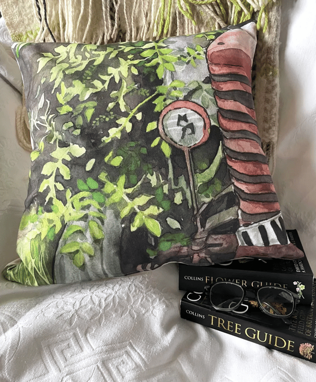 'Sad Tractor' cotton cushion cover (pad not included)