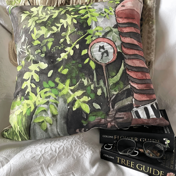 'Sad Tractor' cotton cushion cover (pad not included)