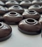 23mm Vintage chunky dark brown buttons - Image 2