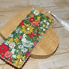 Liberty fabric quilted floral bookmark with tassel 