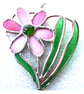 Daisy Heart Suncatcher Stained Glass Flower Pink 016 - Image 2