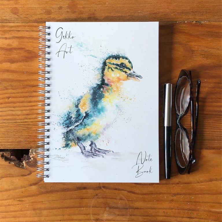 Duckling Notebook, Duck Notepad, A5 Size, Spiral bound Journal, 