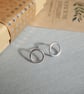 Minimalist Silver Circle Earrings - Image 5