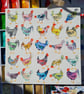 Whimsical Chickens, Hand-Painted original artwork