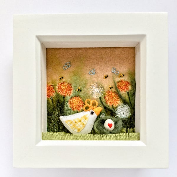 Shadow box frame square  “Ellie chick”