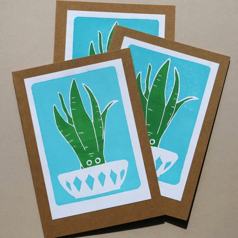 Aqua Houseplant Card