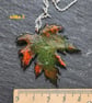 Leaf pendant - enamel on copper - Image 2