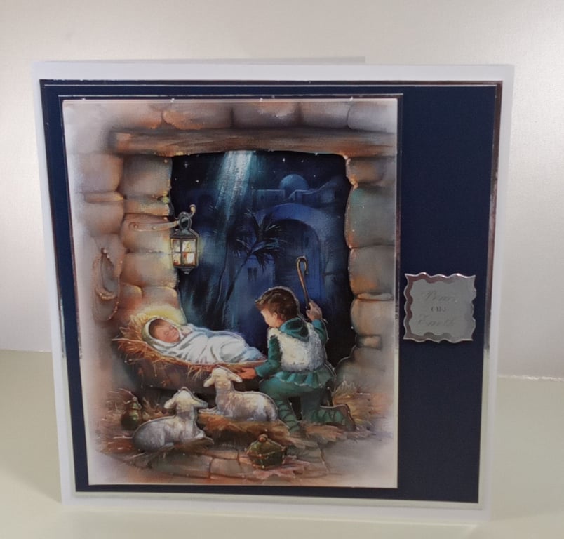 3D Decoupaged Christmas Card, Nativity 