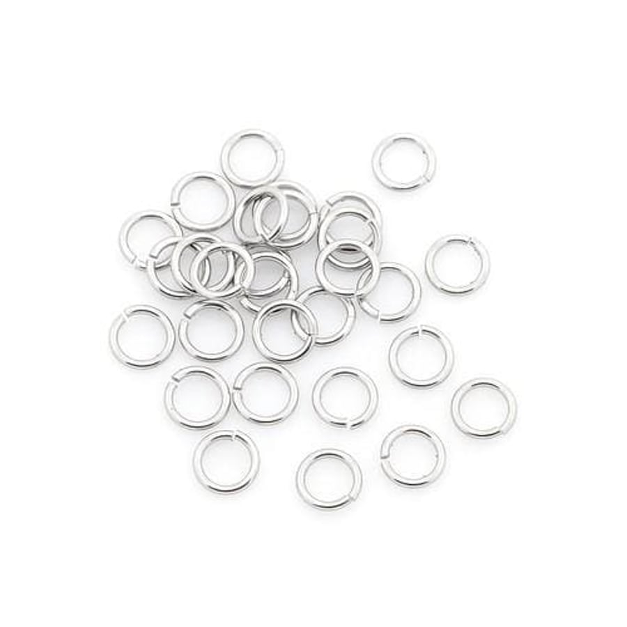 304 Stainless Steel Jump Rings - Silver, 0.8mm x 5mm - Pack of 110 - Durable Fin