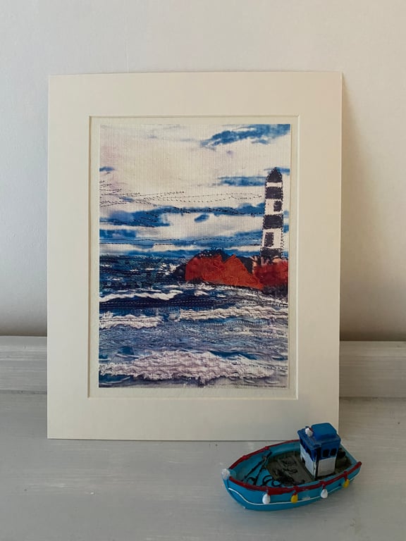  light house on the rocks, seascape print