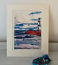  light house on the rocks, seascape print - Image 1