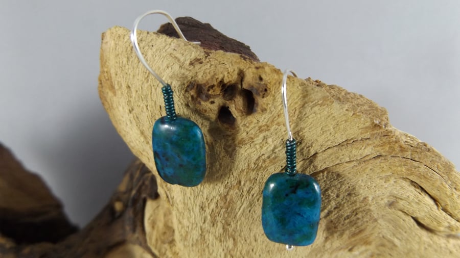 chrysocolla earrings