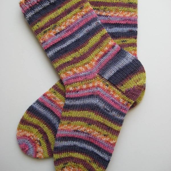 hand knit womens wool socks UK 4-6