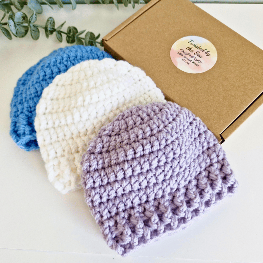 Crochet Baby Beanie Hat – Handmade Newborn to Adult Sizes