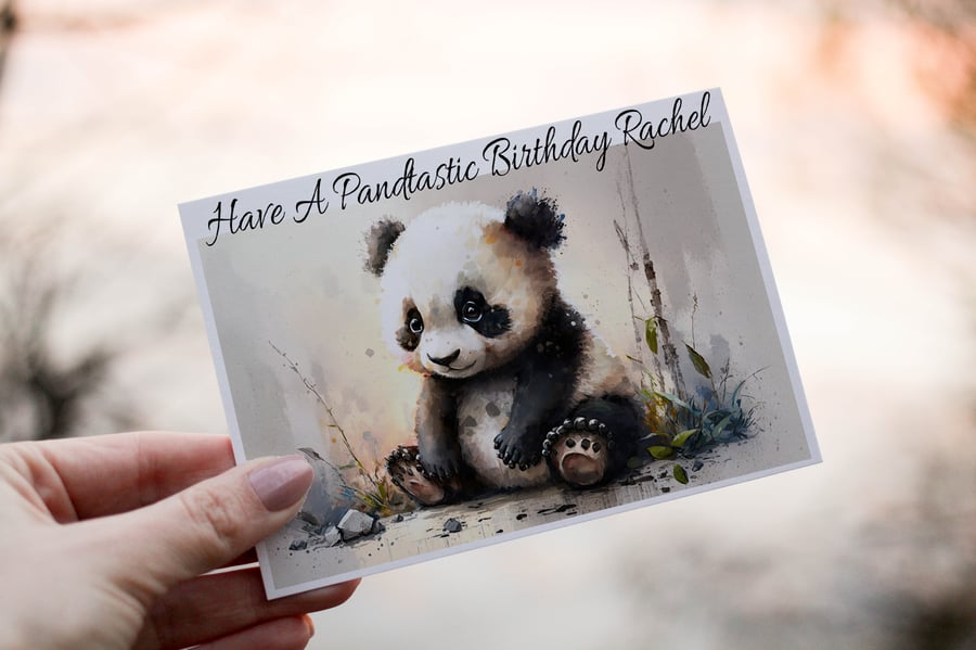 Panda Bear Birthday Card, Card for Birthday, Birthday Card, Friend Birthday Card