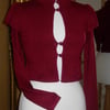 ON SALE Jacket - Knitted - Wine