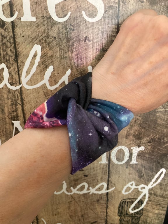 Wide cuff Space theme bracelet twist style wrist cover up