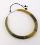 Felted cord necklace - shades of olive green and mustard yellow