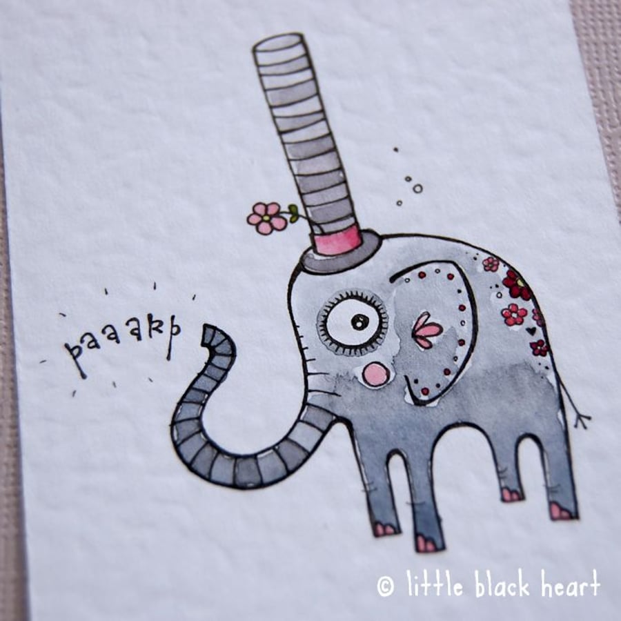 little elephant - original aceo