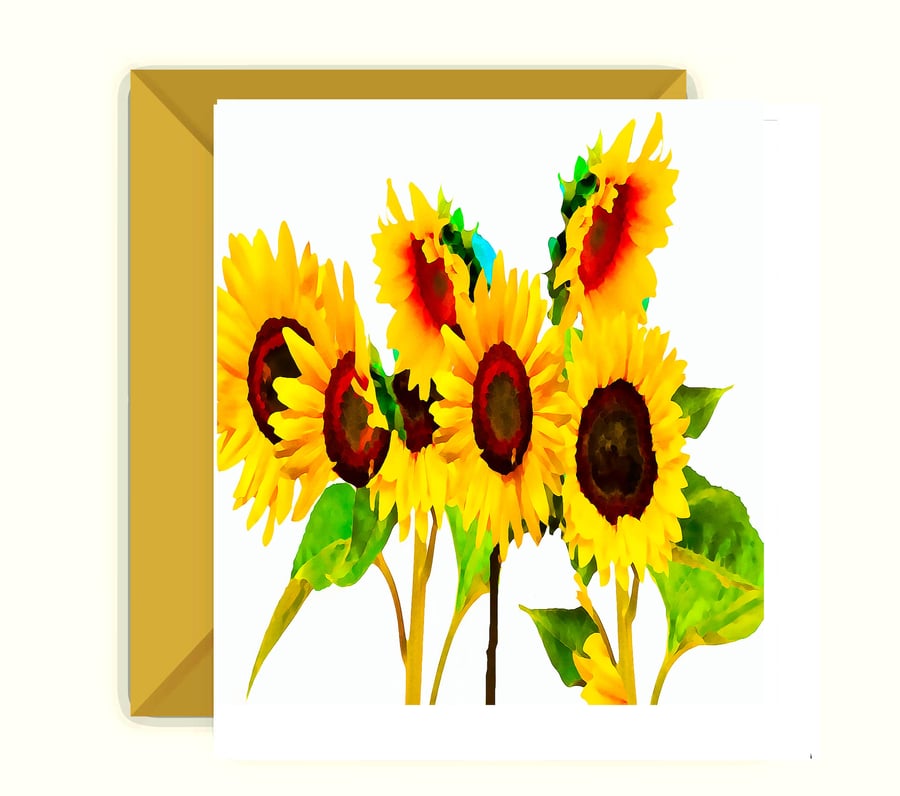 Sunflowers, Greeting Card 