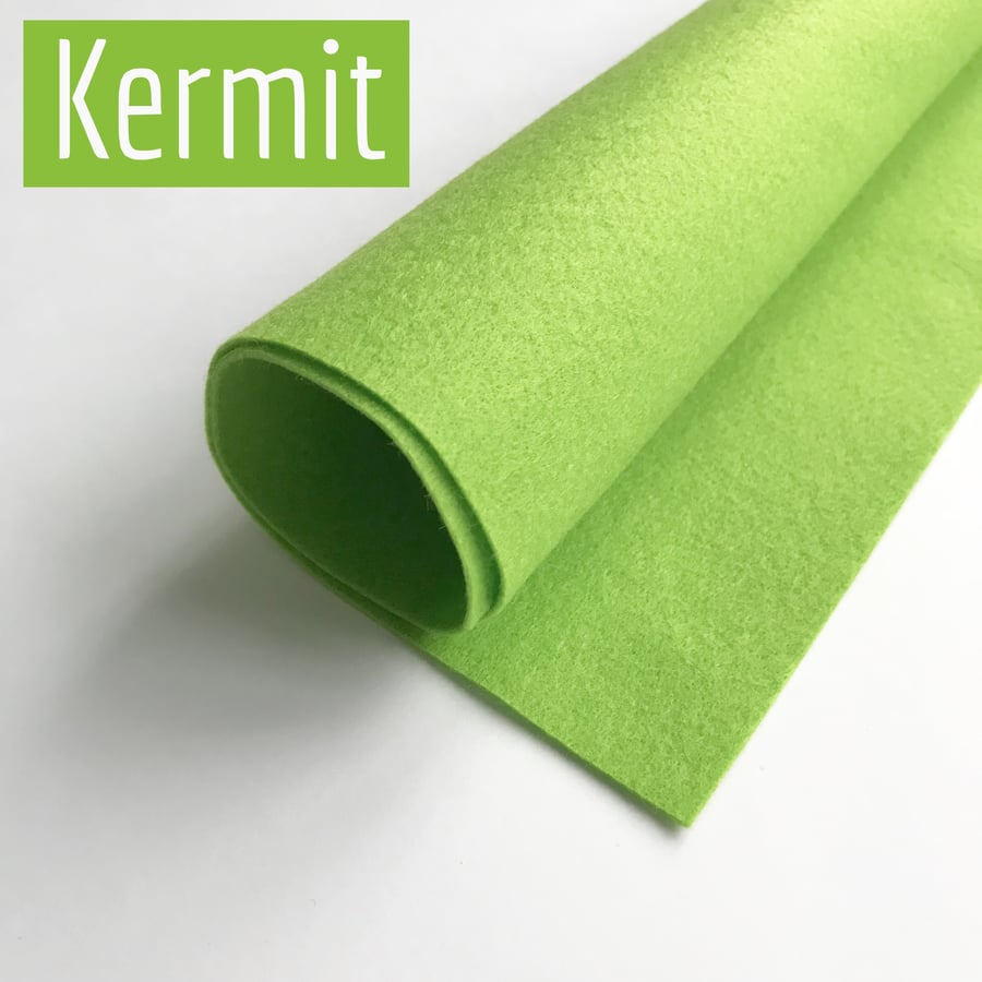 KERMIT Green Felt - MEDIUM - 27x33cm Polyester Felt Sheet