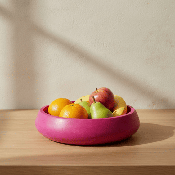 Fuchsia Pink Fruit Bowl 25 cm Handmade Decorative Centrepiece