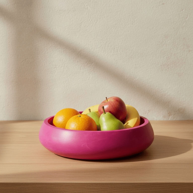 Fuchsia Pink Fruit Bowl 25 cm Handmade Decorative Centrepiece