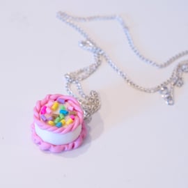 Retro multicoloured sprinkles Birthday cake necklace Quirky, unique, fun