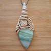Larsonite Crystal and Polymer Clay Goddess Pendant 