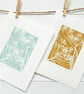 Cow Parsley dark cyan - Handcut Linocut Print - Image 5