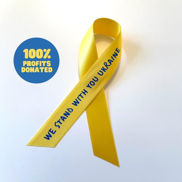 Ukraine Support Badge, Ukrainian Flag Pin, Charity Brooch, Red Cross Appeal