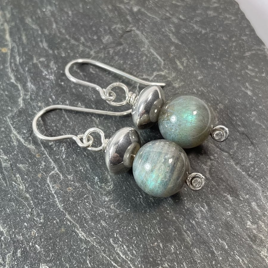 Labradorite and sterling silver earrings
