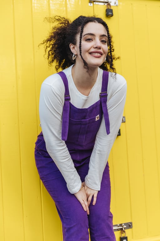 Unisex Purple Corduroy Dungarees – Tulsi Sunrise Bestselling Handmade Outfit