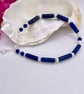Lapis Lazuli, Pearl and Silver bracelet - Image 4
