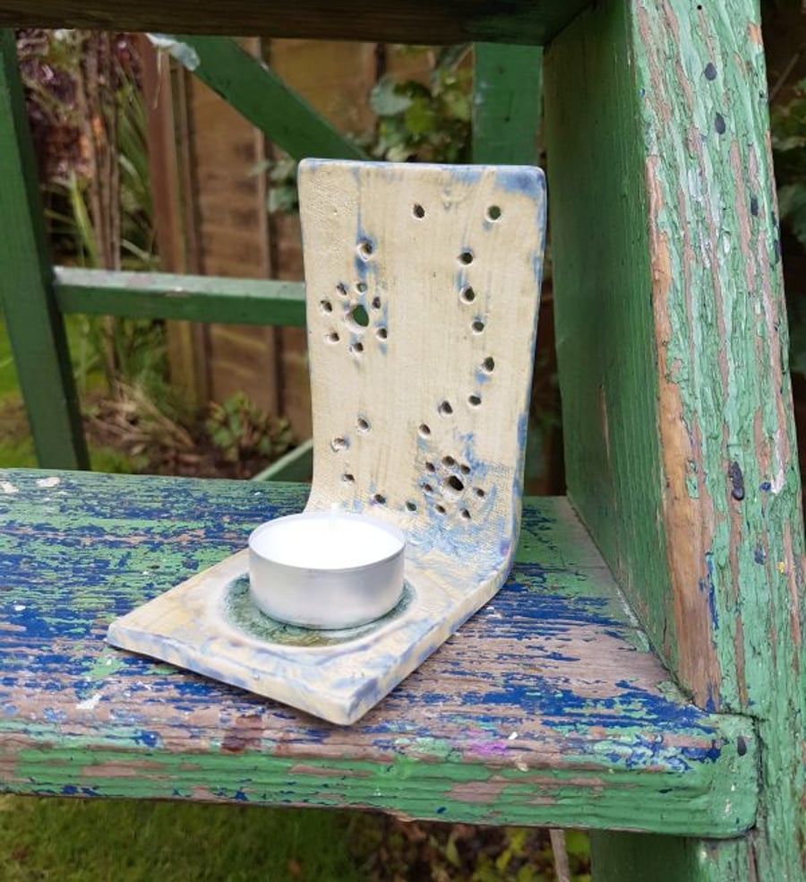 Ceramic Tea Light Holder with Holes 
