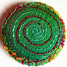 Buttons 1 inch button Hand Dyed Silks and Cottons Free Machine Embroidery Button