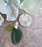 Green Waves Scottish Sea Glass and Silver Necklace