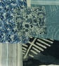 Upcycled slow stitching kit includes fabric, buttons, thread, lace, ribbon - Image 8