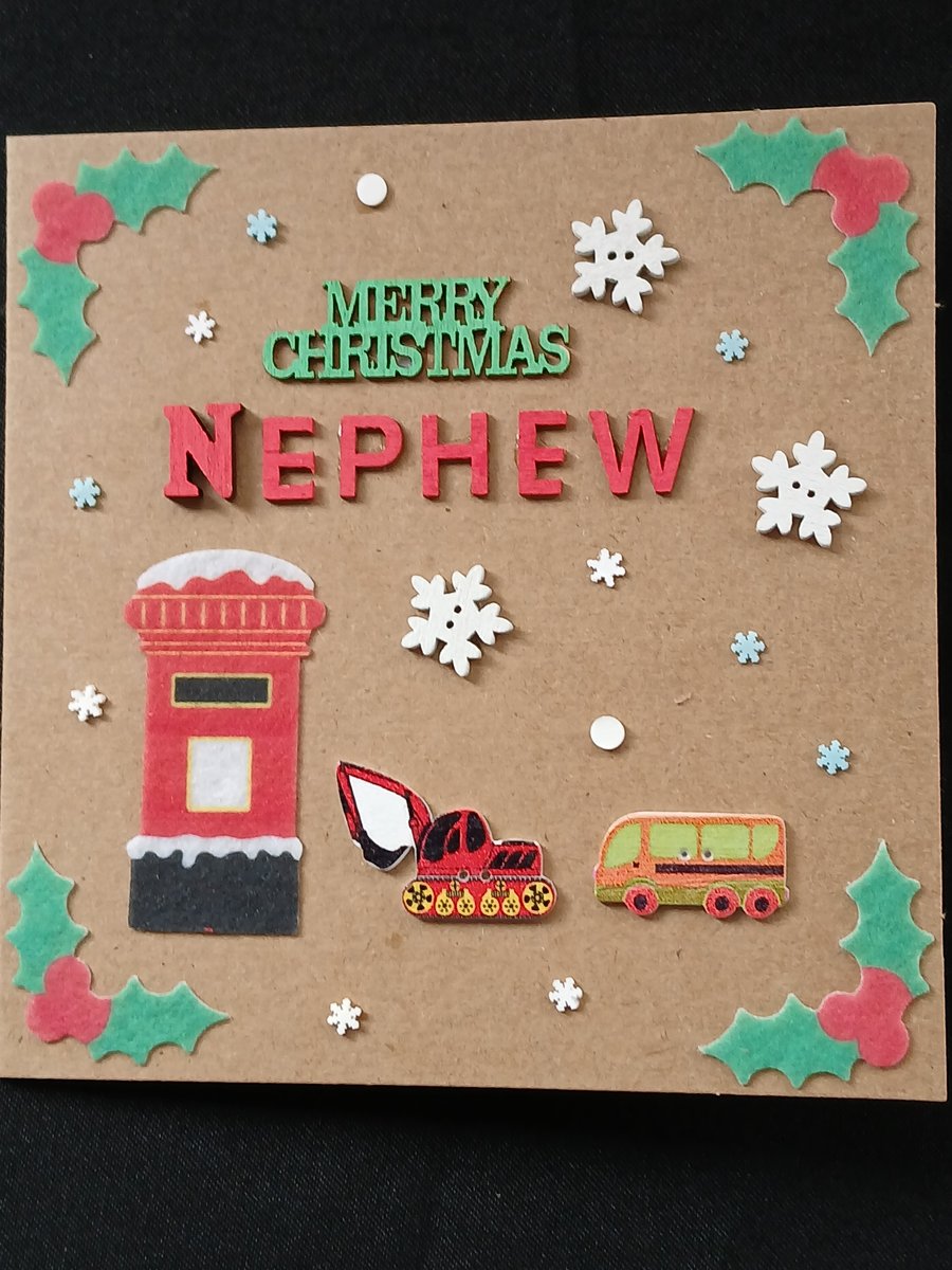 Handmade, Nephew christmas card 