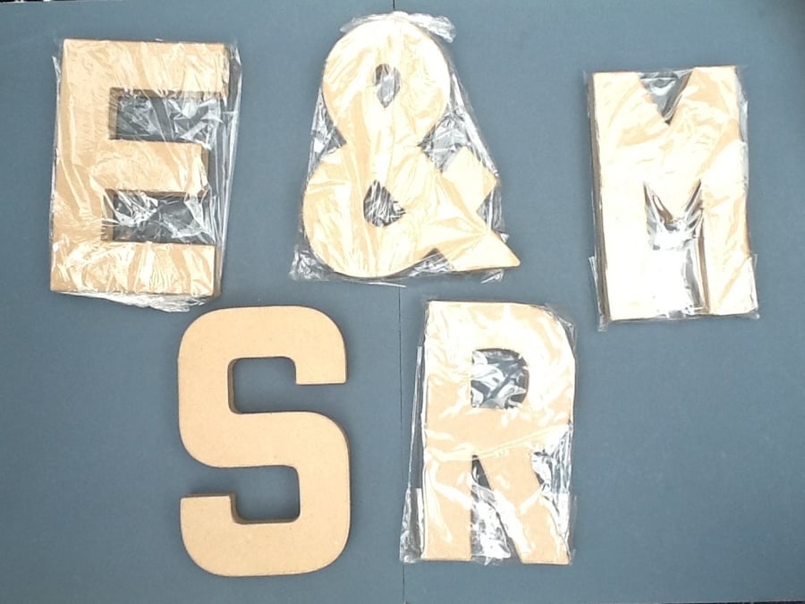 8", 20cm tall Papier Mâché Letters 