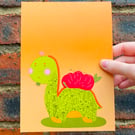 A5 Illustrated Print - 'Hardcore Dino'