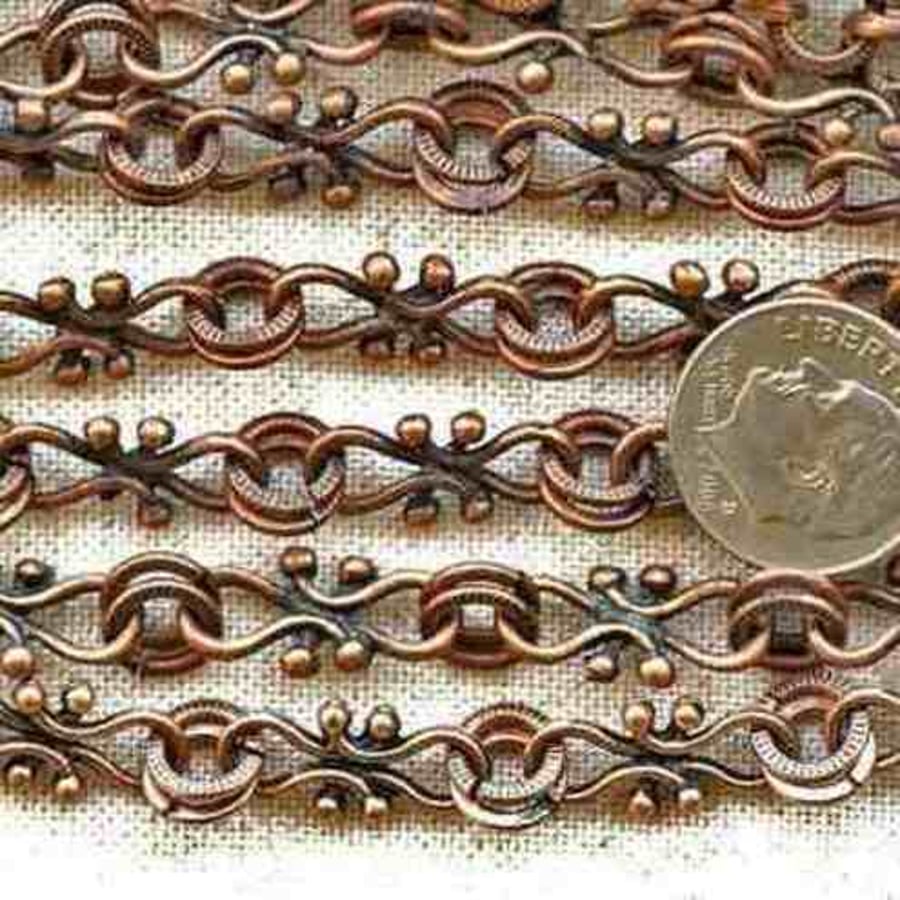 Antique Copper Fancy Chain 50cm